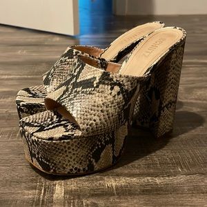 Schutz snake print platform heel